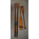 A pair of vintage wooden Oars;