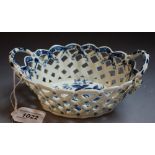 A Worcester Pine-cone pattern shaped oval basket,