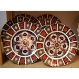 A set of five Royal Crown Derby 1128 circular dinner plates, printed marks; another,