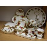 Royal Albert Old Country Roses - two tier cakestand; loving cups (2); scalloped dish;