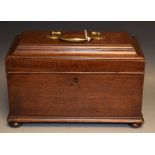 A George II/early George III mahogany rectangular tea caddy,