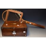 A Victorian rosewood and mother-of-pearl writing box, c.