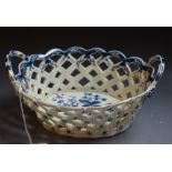 A Worcester Pine-cone pattern shaped oval basket,