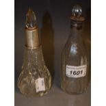 A Georgian cut glass bottle,