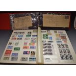 Stamps - Early QEII commonwealth stamps and postal history in two albums