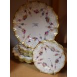 Royal Crown Derby Royal Antoinette plates including four 26cm, five 20cm and three 15.