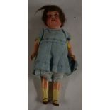 An Armand Marseille doll, with sleeping blue eyes, open mouth with four teeth, joined body,