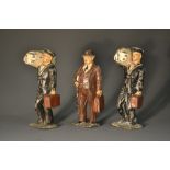 Timpo Toys - a pair of 1950s painted lead figures, Sailors with kit bag and case, flat hat,
