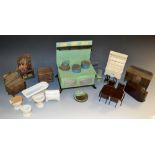 Doll's House furniture - early 20th century Pit-a-Pat and other branded miniature furniture and