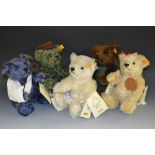 Steiff - a set of Five Days of the Week bears series bears issued by Danbury Mint,