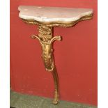A 19th century giltwood and gesso serpentine pier table, marble top, c.