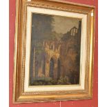 English School (19th century) Former Glory, The Abbey Ruins oil on canvas, 51cm x 40cm,