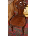 A William IV mahogany hall chair,