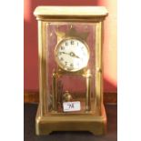 A Schatz four glass anniversary clock, enamelled dial, Roman numerals.