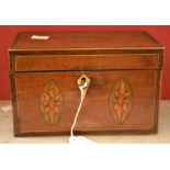 A George III mahogany inlaid tea caddy C1810