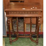 A French mahogany oyster cooler, moulded hinged top, metal liner, spindled frieze to the front,