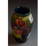 A Moorcroft Hibiscus pattern vase,