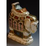Royal Crown Derby paperweight - a large Imari elephant, first quality,