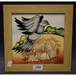 Moorcroft - a framed plaque, Limited Edition, numbered 21/75,