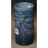 A Dennis Chinaworks Bluebell pattern cylindrical vase, designed by Sally Tuffin,