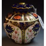Royal Crown Derby - an 1128 pattern ovoid lidded pot pourri jar,