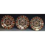 A pair of Royal Crown Derby Imari 1128 pattern dinner plates,