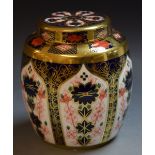 Royal Crown Derby - an 1128 Imari pattern ginger jar and lid, 12cm in height,