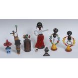 A mid 20th century kitch novelty corkscrew, as a black character,
