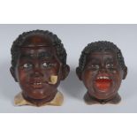 A Conta & Bohme bisque tobacco jar and cover, modelled in the form of black boy’s head,