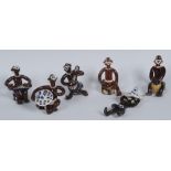 A set of six Channel Islands novelty black man band figure,