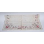 A Victorian printed cotton handkerchief, the border inscribed with titled panels,