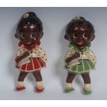 A mid 20th century plaster wall boss, moulded as a young black girl,