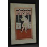 C D Dring An Art Deco Costume Design, Lady Smoking a Cigarette signed, dated 21/12/1933,