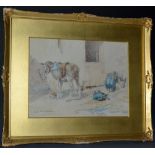 G Le Vavasseur Farmyard Friends signed, watercolour,