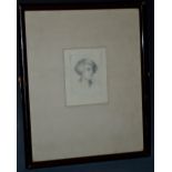 A John Portrait of a Lady bears signature, pencil drawing, 10.5cm x 8.