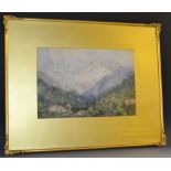 H Mary Dale Alpine Landscape signed, watercolour,