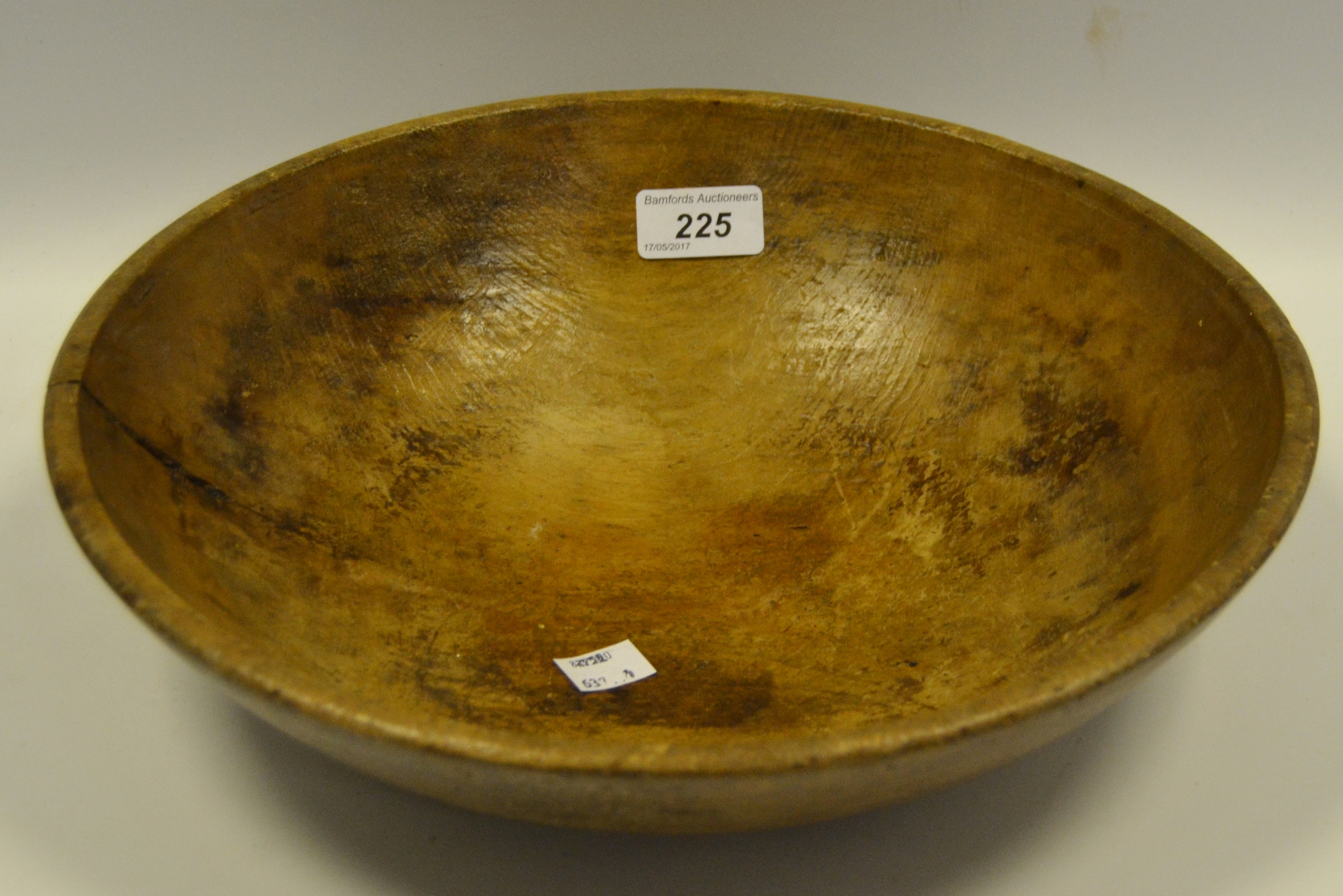 Treen - a 19th century sycamore dairy bowl