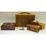 Boxes & Objects - a leather bound travelling writing/vanity case,