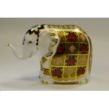 A Royal Crown Derby paperweight, Small Imari Elephant,