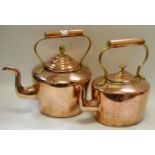 A Victorian copper kettle,