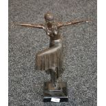 An Art Deco style bronze figure - dancing girl.