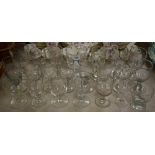 Glassware - a 19th century faceted rummer;