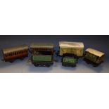 O Gauge - an early Bing tin plate brake van, grey, cream, white roof,