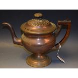 A large Georgian copper coffee pot