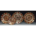 Royal Crown Derby 1128 Imari - three 22cm plates; one 16cm,