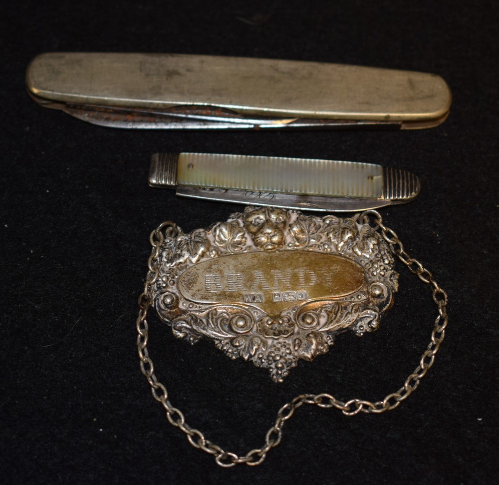 A George III silver and mother-of-pearl gentleman's pen knife, 4.