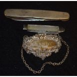 A George III silver and mother-of-pearl gentleman's pen knife, 4.