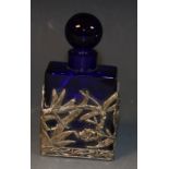 A French Art Nouveau dragonfly and lily scent bottle