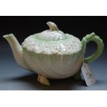 A Belleek Neptune shell teapot