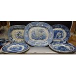 Ceramics - a large blue and white Oriental pattern meat plate; others, Botanical Beauties,